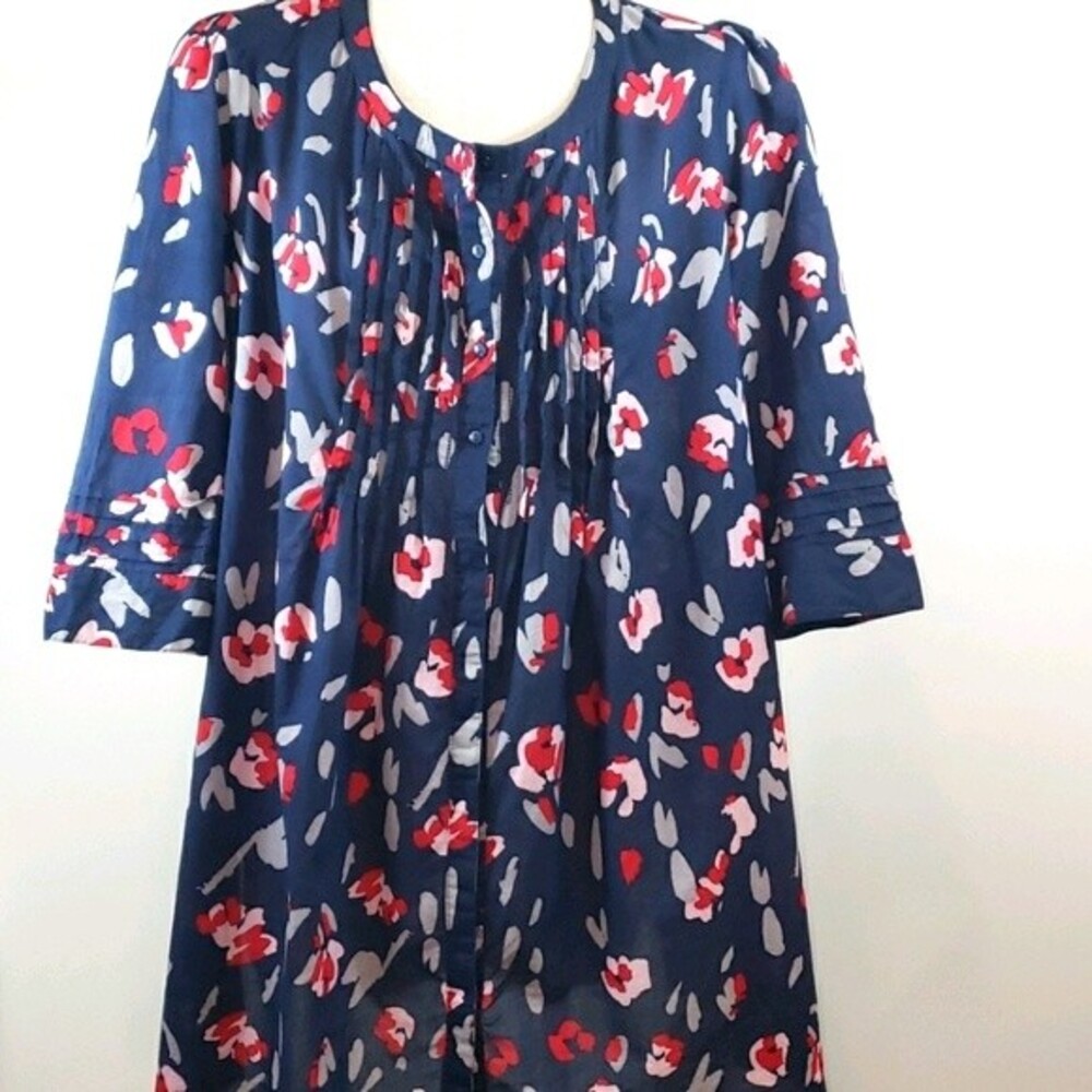 LANE BRYANT Floral Button Down Tunic size 14/16